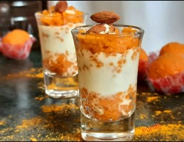 Motichur apple rabri parfait shot recipe